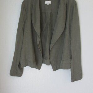 LOFT Dark Green XL Open Long Sleeve Jacket